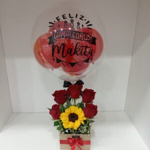 Box Bubble Girasol & Rosas